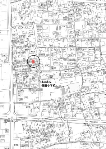 土地　あま市篠田寺前の地図