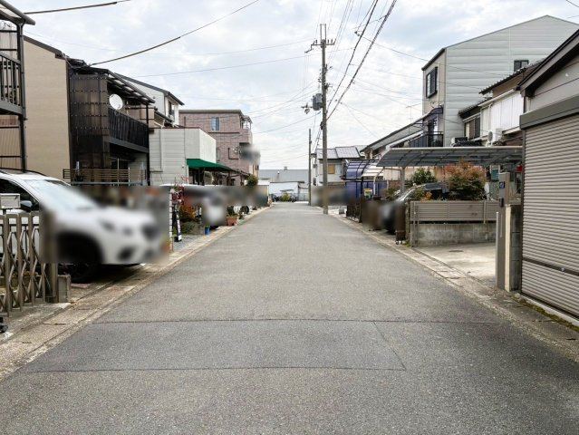 久我石原町　建築条件無土地の前面道路含む現地写真|【南側：道路】■前道６ｍ♪駐車が苦手でも安心な広さです！