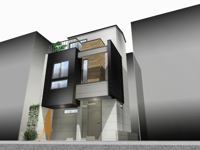 北区赤羽西4丁目　新築戸建限定1棟の外観パース