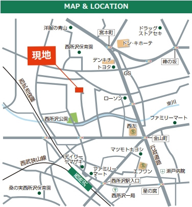 仲介手数料無料　ライオンズマンション西所沢第2の地図