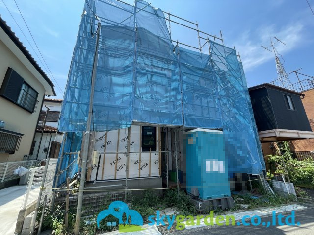 藤沢市打戻2期　新築戸建　全1棟1号棟の外観|2025年8月4日撮影（建築中）