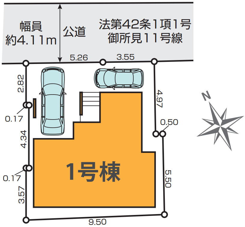 藤沢市打戻2期　新築戸建　全1棟1号棟の区画図