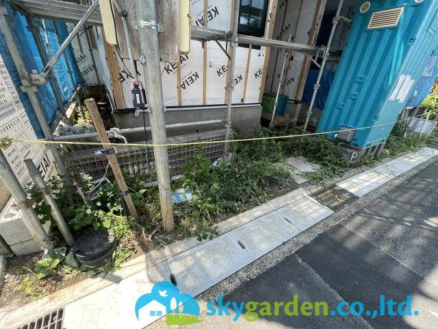 藤沢市打戻2期　新築戸建　全1棟1号棟の駐車場|2025年8月4日撮影（建築中）