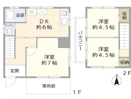 幸手市西2丁目貸家の間取り