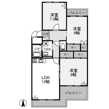【間取り】 | ファランドール井野