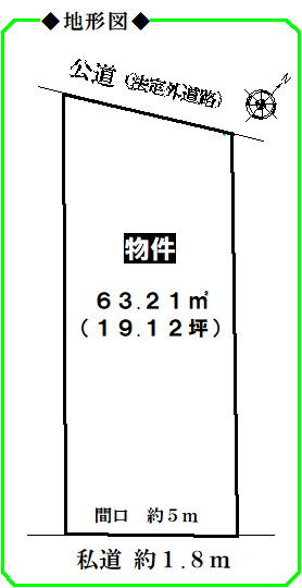 静岡市葵区沓谷２丁目の売地の土地図