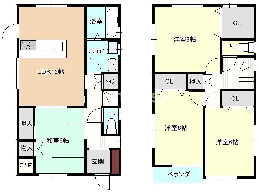 日下部北町１－７０貸家の間取り