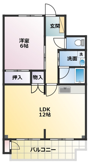 【間取り】 | 白河ハイツ | 使いやすい間取りです。