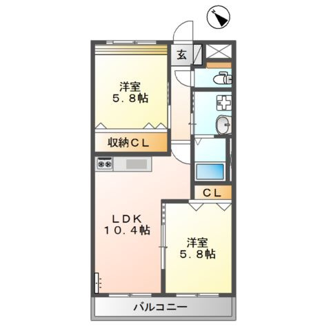エクセレント桜マンションの間取り