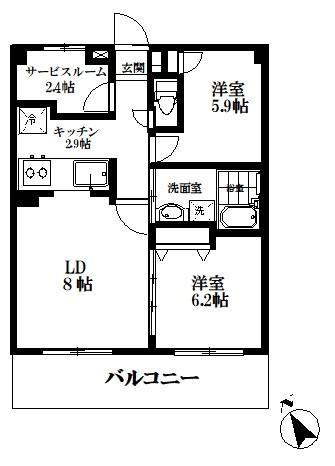 カーサ新所沢Ⅱの間取り