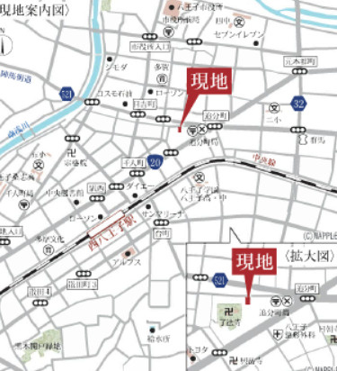 祝　成約済み　八王子市　日吉町　新築戸建て　１期の地図|～仲介手数料無料☆八王子ひなた不動産～八王子市日吉町　新築戸建て