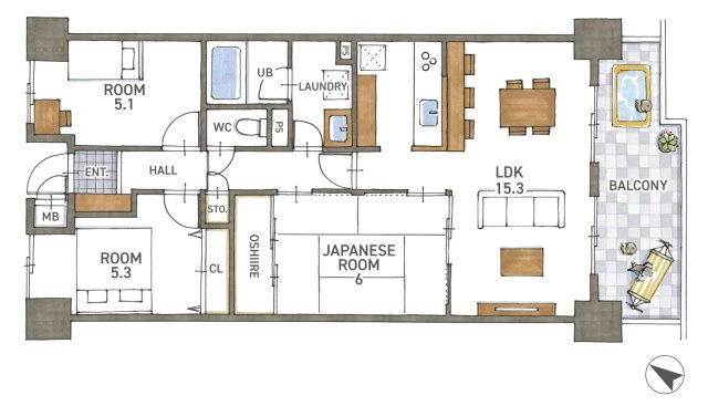 エメラルドマンション草津青地Ⅰ　天然木フルリノベーション