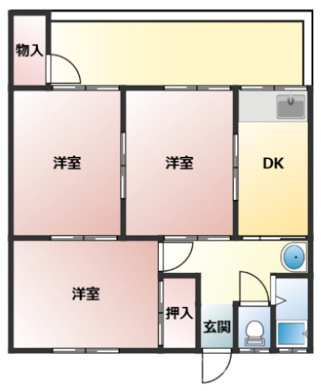 多度津町アパートの間取り