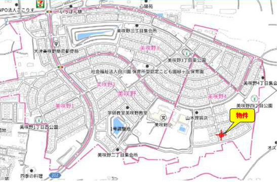 よかタウン／菊池郡大津町美咲野4丁目1期／１号棟の地図