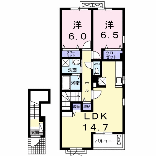 ロータス南島田Ｄの間取り