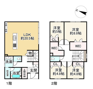 【間取り】 | 近江八幡市若宮町　中古戸建