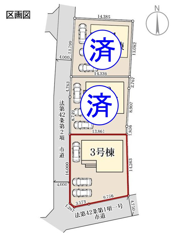 藤岡市本郷第6（全3棟）3号棟の区画図