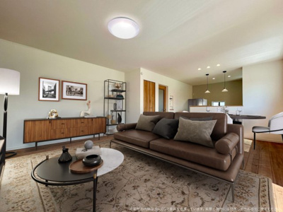 【居間・リビング】 | 【LDK　CG家具設置イメージ】
※画像に含まれる家具家電はCGで作成したイメージです。実際の物件には付帯しません。