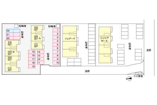 ブルーローズＢの駐車場|駐車場