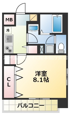 熊本市中央区新大江１丁目の賃貸マンションの間取り