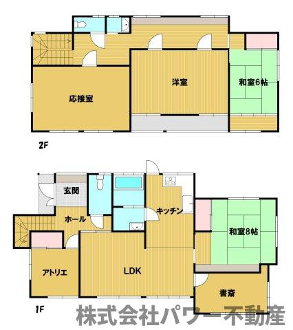 中古戸建　下豊岡町の間取り|一階に書斎やアトリエがある間取りです。趣味をいかした仕事部屋にもなりそうです。