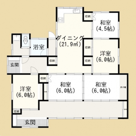 都城市安久町の中古一戸建の間取り