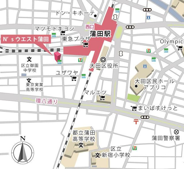 N'sウエスト蒲田の地図