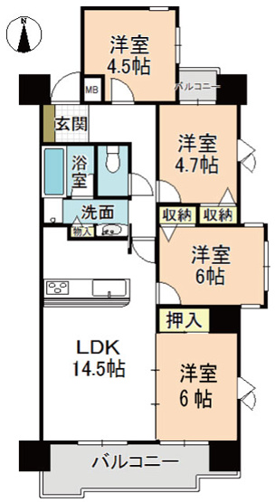【間取り】 | チサンマンション各務原