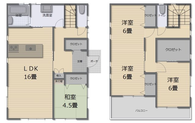 長浜　中古戸建　（築浅物件）の間取り