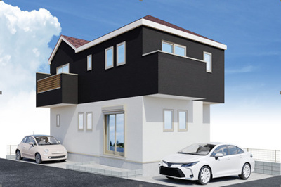 【外観パース】 | ◆横浜市栄区飯島町新築住宅◆ | 完成予想パースです。スタイリッシュに仕上がります。
