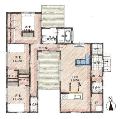 【参考プラン】 | ライフフィールド光明台2丁目Ⅵ | 土地面積：241.34平米　土地価格：2180万円　プラン例建物面積：94.81平米　プラン例建物価格：2200万円　※このプラン例は長期優良住宅の性能基準を満たします。