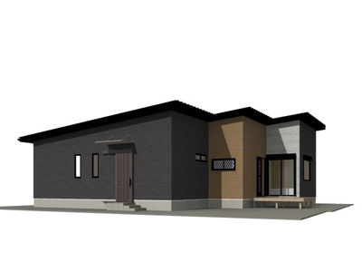 【完成予想図】 | ライフフィールド光明台2丁目Ⅵ | 贅沢な73坪の敷地面積！開放的な空間が魅力の平屋住宅。中庭を囲む設計で、心地よく自然光が差し込みます！快適性を追求し、設備・仕様も充実。（イメージパース）