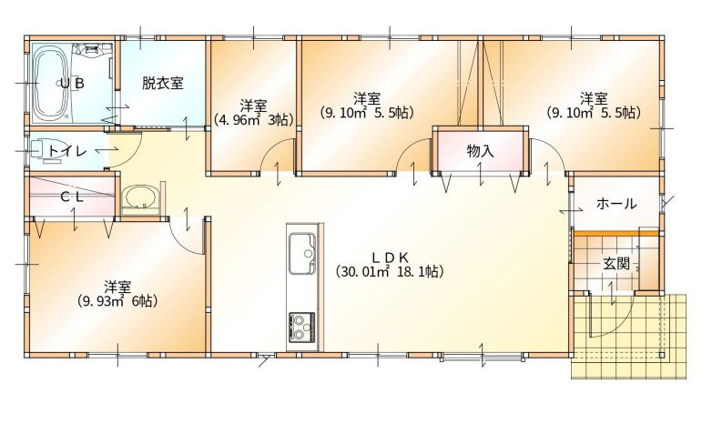 都城市乙房町の新築一戸建の間取り