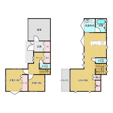 つくば市流星台中古戸建の間取り