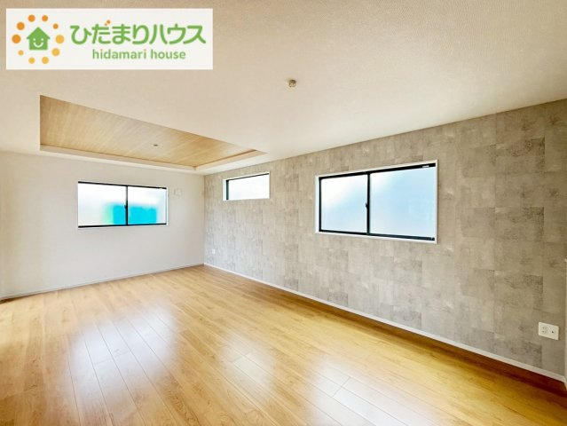 いわき市平中山1期　新築戸建　1号棟の居間・リビング|お子様が元気に遊べる広々としたリビングです。