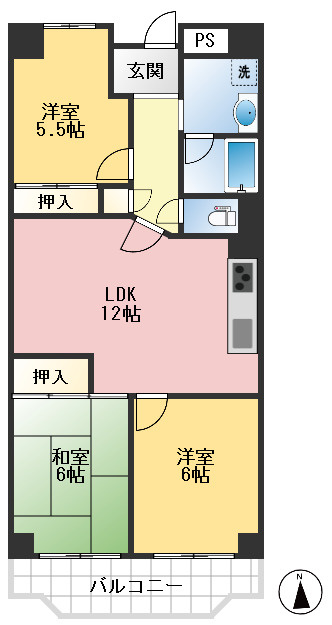 日興千里台スカイタウンB棟の間取り