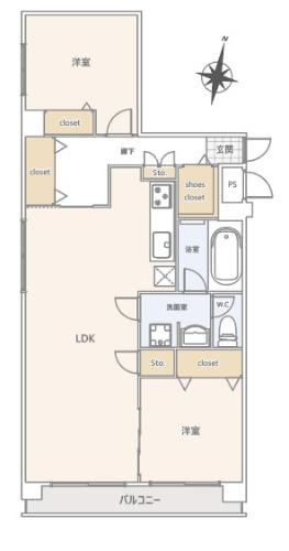皐月マンション那の川の間取り