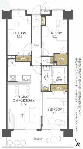 サンクレイドル高崎ガーデンコートの間取り|3LDK＋WIC