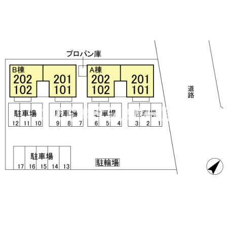 オリゾン　Ｂの区画図|高崎、前橋エリアのお部屋探しはエンドスケープまで！お客様の理想お聞かせ下さい♪