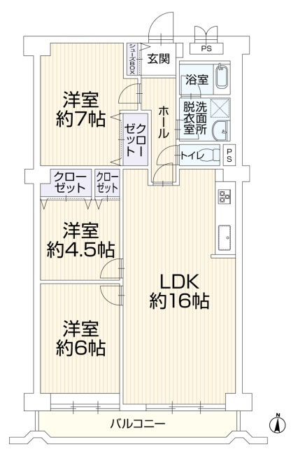 仲介手数料無料　新所沢スカイハイツの間取り