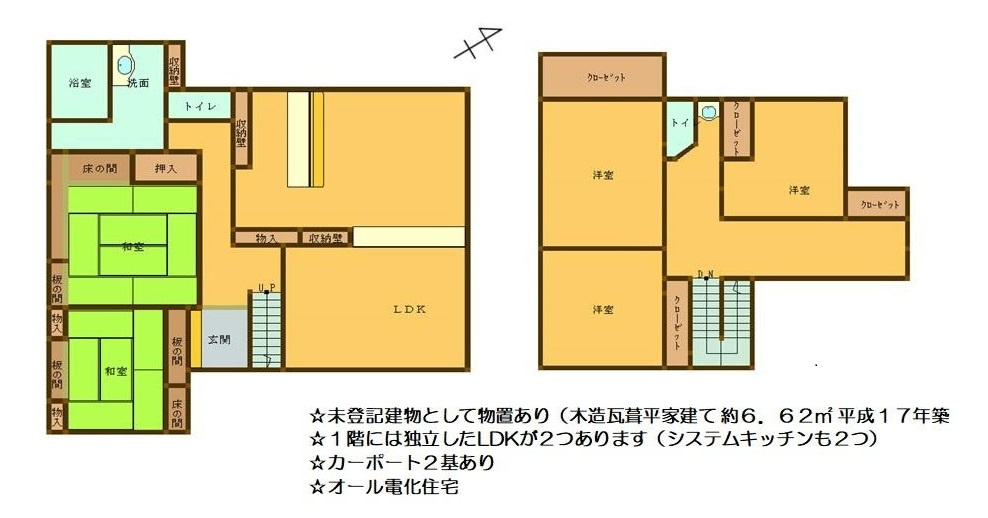 中古戸建　深谷市東方3650-5の間取り