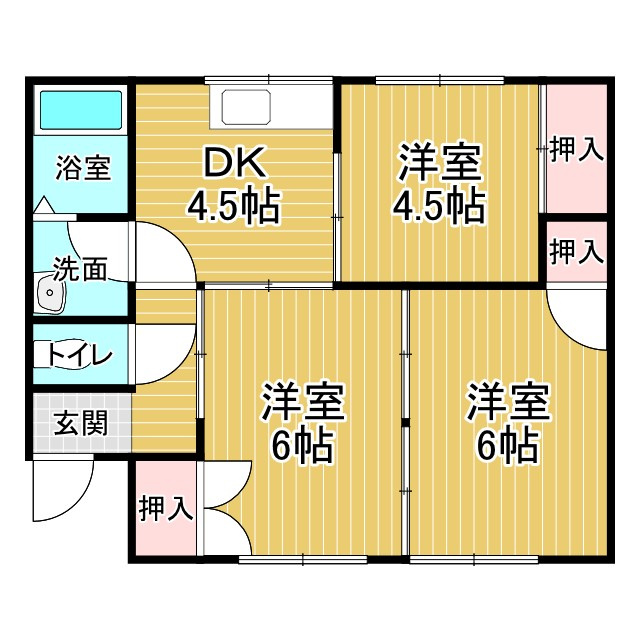 矢部川ハイツの間取り