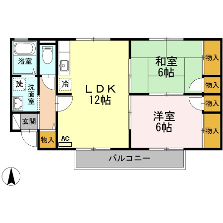 【間取り】 | ステーションハウス久米Ⅲ　B棟