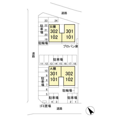 グレイス　Bの区画図
