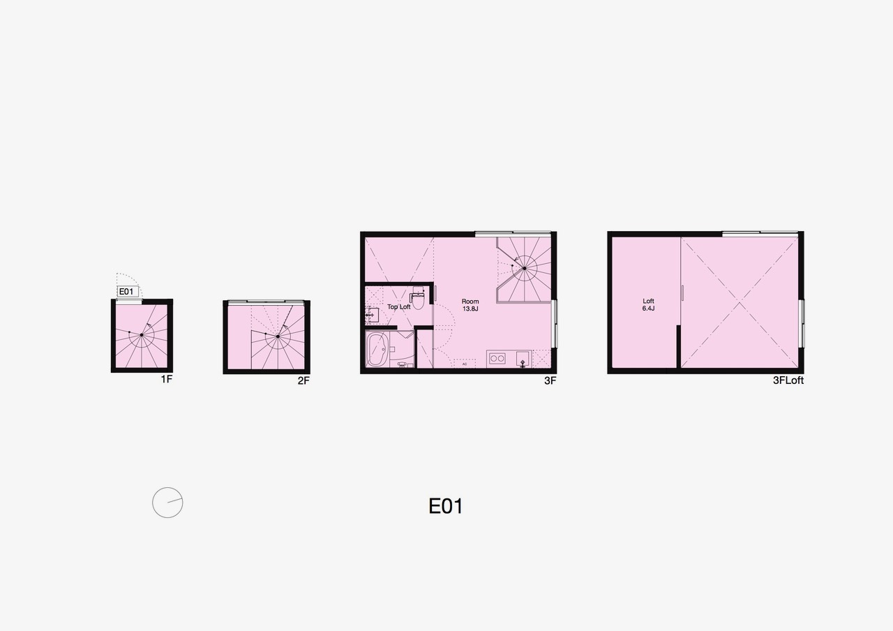 言庭　E01号室の間取り