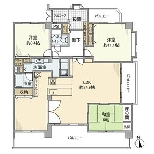 【間取り】 | ダイアパレス本山