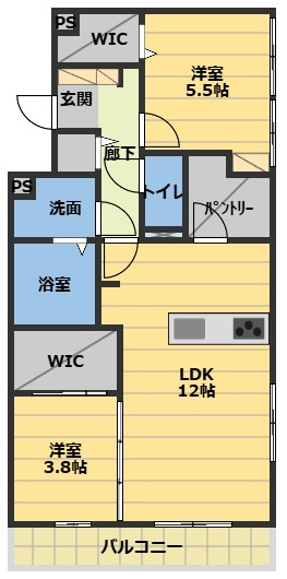 ディーシャンブル南丸之内B棟の間取り