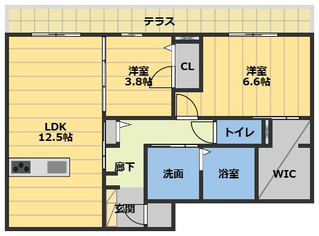 ディーシャンブル南丸之内B棟の間取り