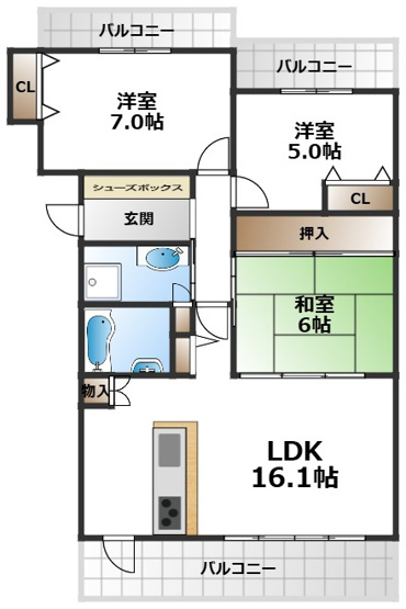 【間取り】 | ローレルコート新千里東町あやかしの丘