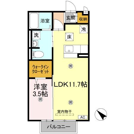 【間取り】 | セジュール　タクボ | 1LDKのお部屋です